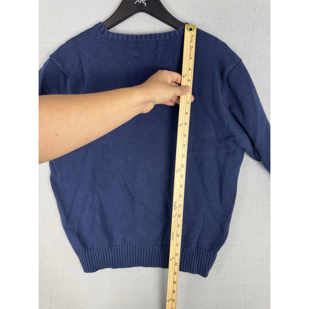 Polo Ralph Lauren Crewneck Cotton Sweatshirt Navy Logo Mens Large Utility Preppy - Picture 9 of 9